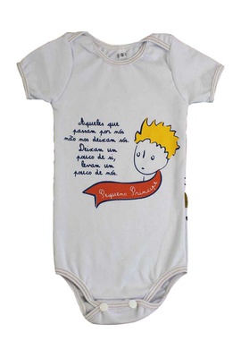 Body Bebê Pequeno Príncipe Manga Curta Branco - Tertúlia Produtos Literários