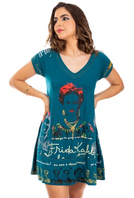 Vestido Frida Kahlo Azul - Tertúlia Produtos Literários