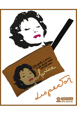 NÉCESSAIRE Clarice Liberdade - Marrom - Tertúlia Produtos Literários