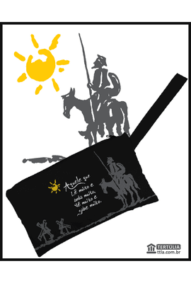 Nécessaire Dom Quixote Preto - Tertúlia Produtos Literários
