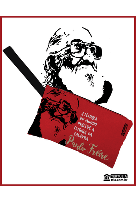 NÉCESSAIRE Paulo Freire Leitura - Vermelha - Tertúlia Produtos Literários