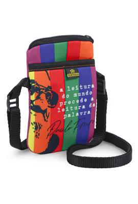 BOLSA CELULAR TERTÚLIA - PAULO FREIRE - Colorida - Tertúlia Produtos Literários