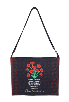 BOLSA NOTEBOOK - CORA CORALINA PRETA - Tertúlia Produtos Literários