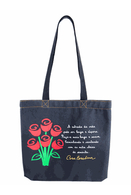 BOOK BAG CORA CORALINA SEMENTES - Preta - Tertúlia Produtos Literários