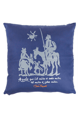 CAPA DE ALMOFADA DOM QUIXOTE - Marinho - Tertúlia Produtos Literários