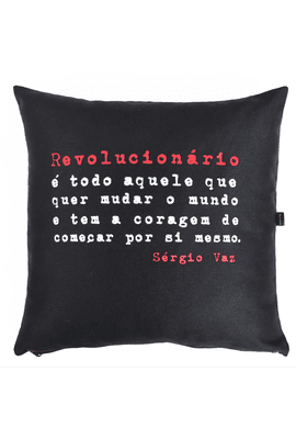 CAPA DE ALMOFADA SÉRGIO VAZ - Preta - Tertúlia Produtos Literários