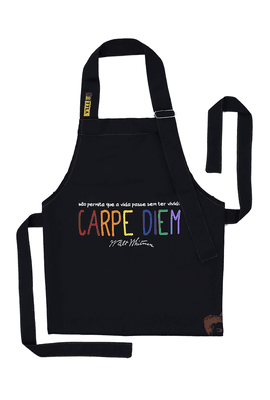 AVENTAL CARPE DIEM - preto - Tertúlia Produtos Literários