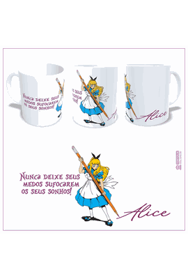 Caneca Alice - Branca - Tertúlia Produtos Literários