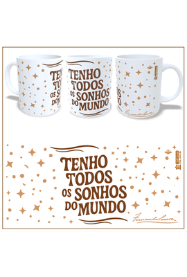 Caneca Pessoa Sonhos - Branca - Tertúlia Produtos Literários