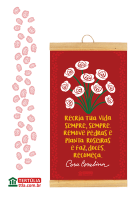 FLÂMULA CORA CORALINA RECRIA - Bordô - Tertúlia Produtos Literários