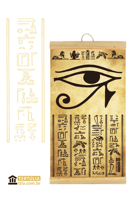 FLÂMULA EGITO - Olho de Hórus - Papiro - Tertúlia Produtos Literários