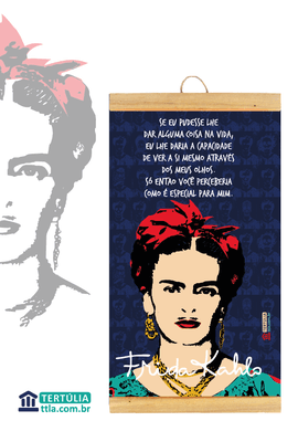 FLÂMULA FRIDA KAHLO OLHOS - Azul - Tertúlia Produtos Literários