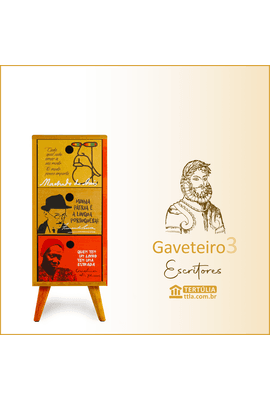 Gaveteiro Escritores 3 Gavetas - Tertúlia Produtos Literários