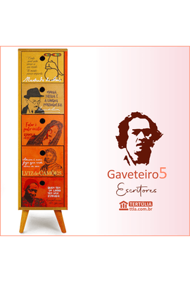 Gaveteiro Escritores 5 gavetas - Tertúlia Produtos Literários