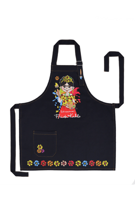AVENTAL INFANTIL - Frida Kahlo - Preto - Tertúlia Produtos Literários