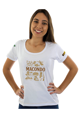 Babylook Macondo - branca - Tertúlia Produtos Literários