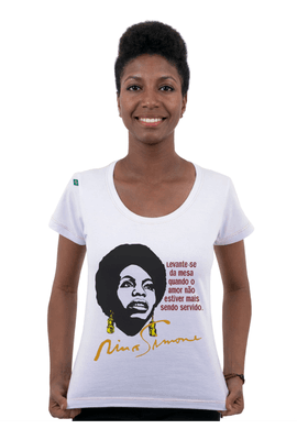 Babylook Nina Simone Amor - Branca - Tertúlia Produtos Literários