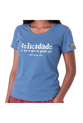 Babylook Valter Hugo Mãe Felicidade - Azul Claro - Tertúlia Produtos Literários