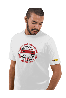 Camiseta Aldeia - branca - Tertúlia Produtos Literários