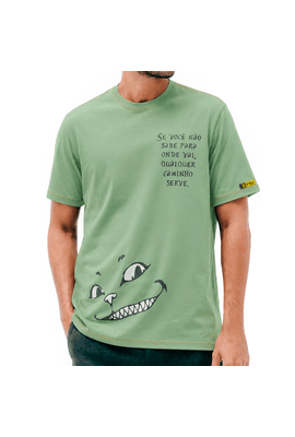 Camiseta Mundo Alice Gato - Verde - Tertúlia Produtos Literários