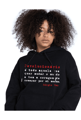 Moletom Sérgio Vaz - Preto - Tertúlia Produtos Literários