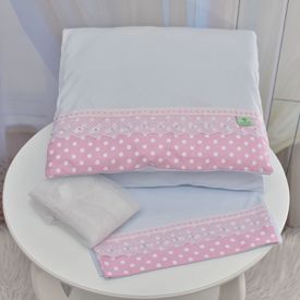 Kit Para Carrinho Bebe Bolinha Rosa - TexNew Bebê