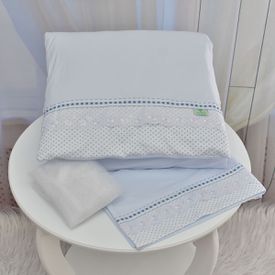 Kit Para Carrinho Bebê Poazinho Azul - TexNew Bebê