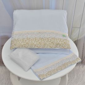 Kit Para Carrinho Bebê Provençal Bege - TexNew Bebê