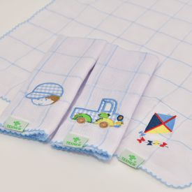 Paninho de Boca Bebê Fralda Menino Azul 3 Peças - TexNew Bebê