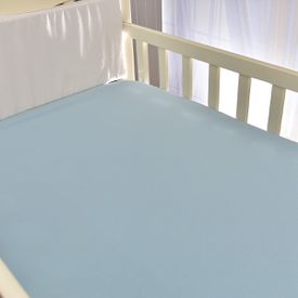Lençol Bebê de Malha Avulso Azul Com Elástico - TexNew Bebê