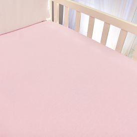 Lençol Bebê de Malha Avulso Rosa Com Elástico - TexNew Bebê