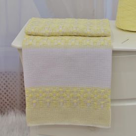 Cobertor Bebê Térmico Para Bordar Amarelo - TexNew Bebê