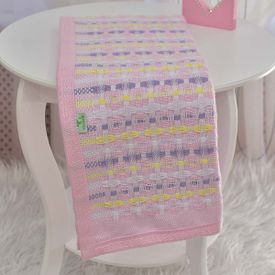 Cobertor Bebê Térmico com Debrum Colorido Rosa - TexNew Bebê