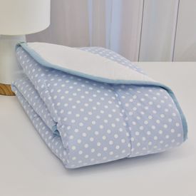 Edredom Bebê Tricoline Bolinha Azul - TexNew Bebê