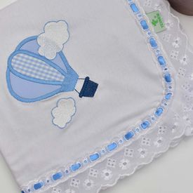 Manta Bebê Malha Balãozinho Azul - TexNew Bebê