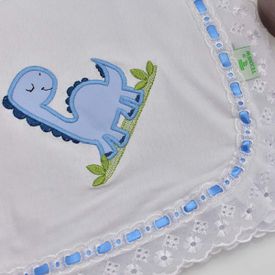 Manta Bebê Malha Dino Azul - TexNew Bebê