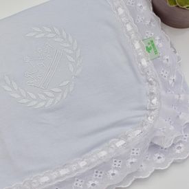 Manta Bebê Malha Coroa Branca - TexNew Bebê