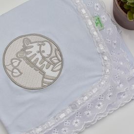 Manta Bebê Malha Safári Zebrinha Branca - TexNew Bebê