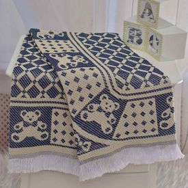 Manta Bebê Jacquard Charmozinha Marinho - TexNew Bebê