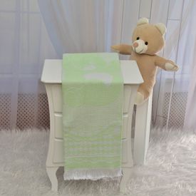 Manta Bebê Jacquard Ursinho Verde - TexNew Bebê