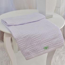 Manta Bebê Jacquard Xadrez Branca - TexNew Bebê