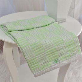 Manta Bebê Jacquard Xadrez Verde - TexNew Bebê