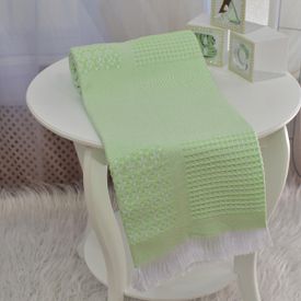 Manta Bebê Jacquard Patchwork Verde - TexNew Bebê