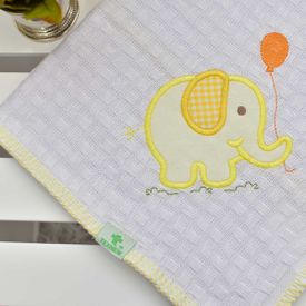 Manta Bebê Piquet Elefantinho Amarelo - TexNew Bebê