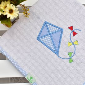 Manta Bebê Piquet Pipa Azul - TexNew Bebê