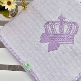 Manta Bebê Piquet Coroa Lilás - TexNew Bebê