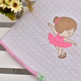 Manta Bebê Piquet Bailarina Pink - TexNew Bebê