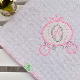 Manta Bebê Piquet Carruagem Rosa - TexNew Bebê