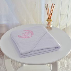Toalha Bebê Quadrada Com Forro e Capuz Coroa Rosa - TexNew Bebê