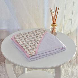 Toalha Bebê Quadrada Com Forro e Capuz Floral - TexNew Bebê